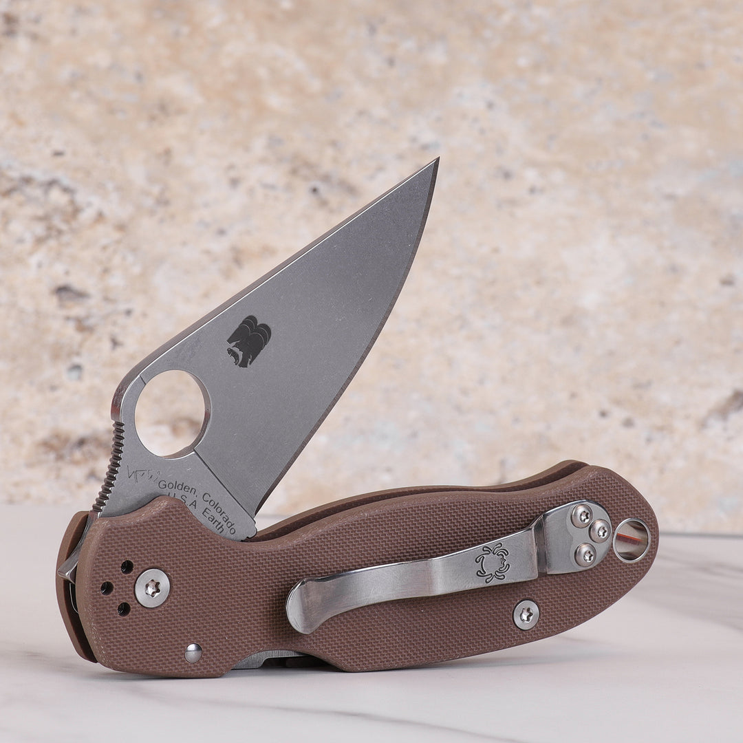 Spyderco Para 3 Brown G10 Sprint Run C223GPBN15V