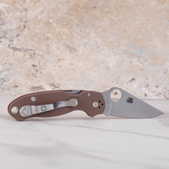 Spyderco Para 3 Brown G10 Sprint Run C223GPBN15V