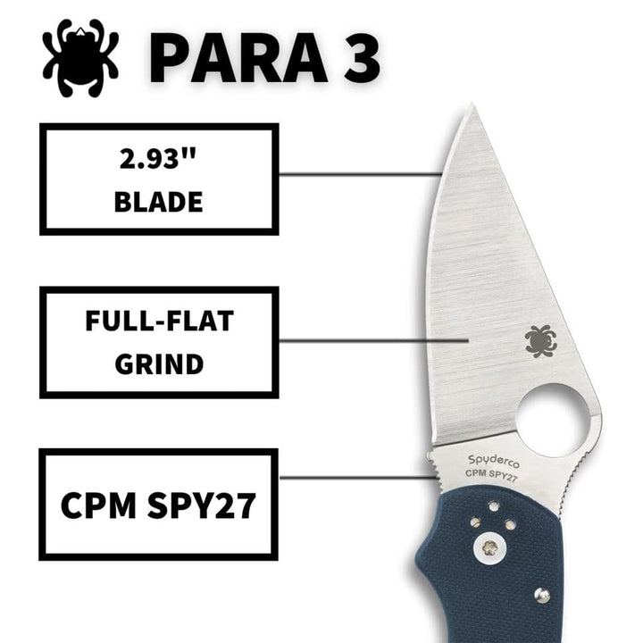 Spyderco Para 3 Cobalt Blue CPM SPY27