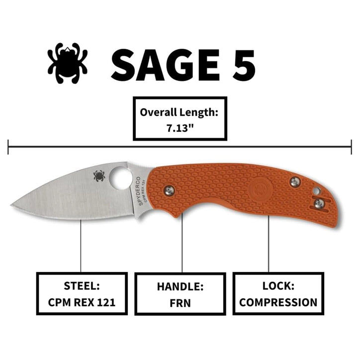 Spyderco Sage 5 Lightweight Burnt Orange