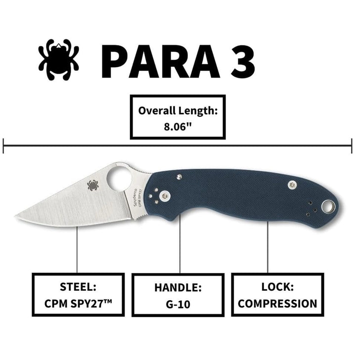 Spyderco Para 3 Cobalt Blue CPM SPY27