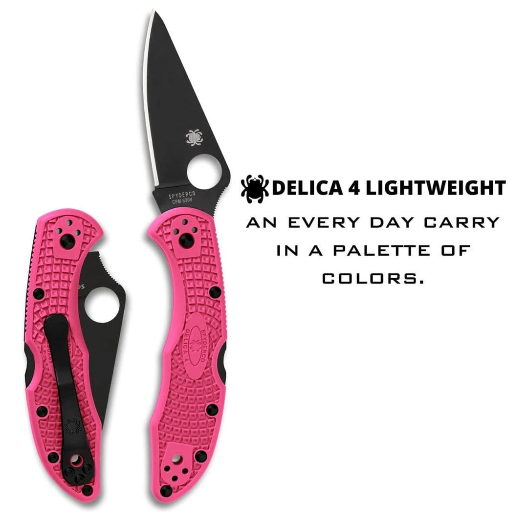 Spyderco Delica 4 Pink Lightweight Black Blade