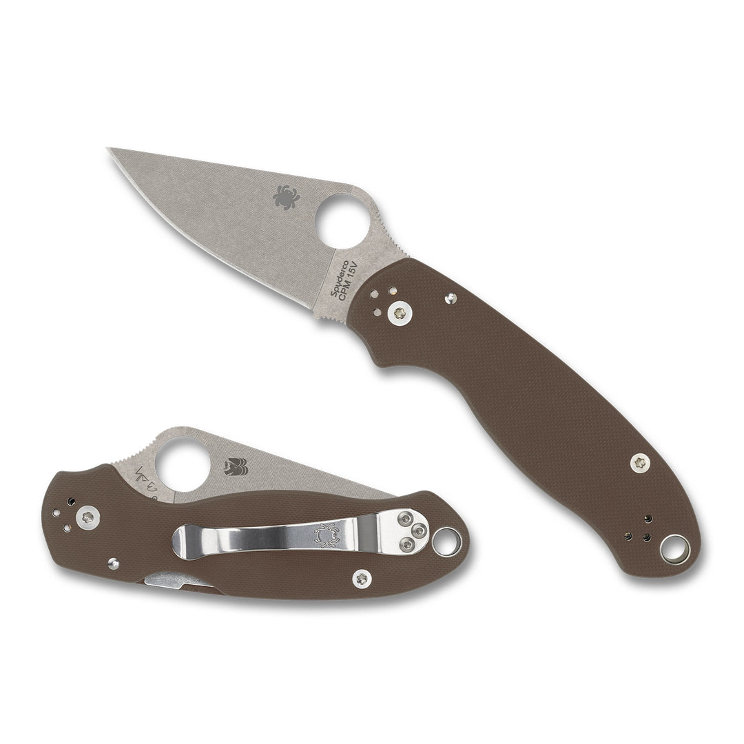 Spyderco Para 3 Brown G10 Sprint Run C223GPBN15V