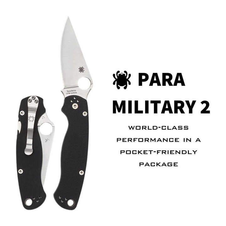 Spyderco Para Military 2 G-10 Black PlainEdge