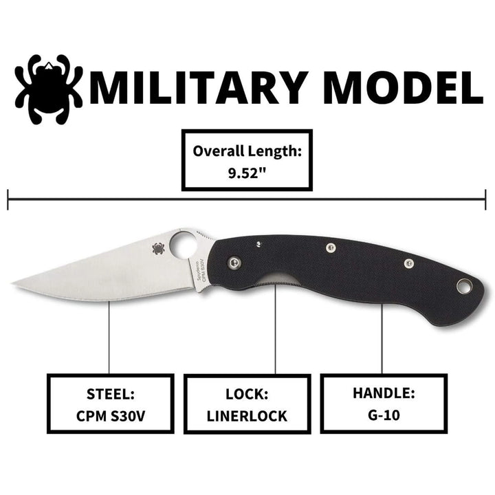 Spyderco Military Model Black G10