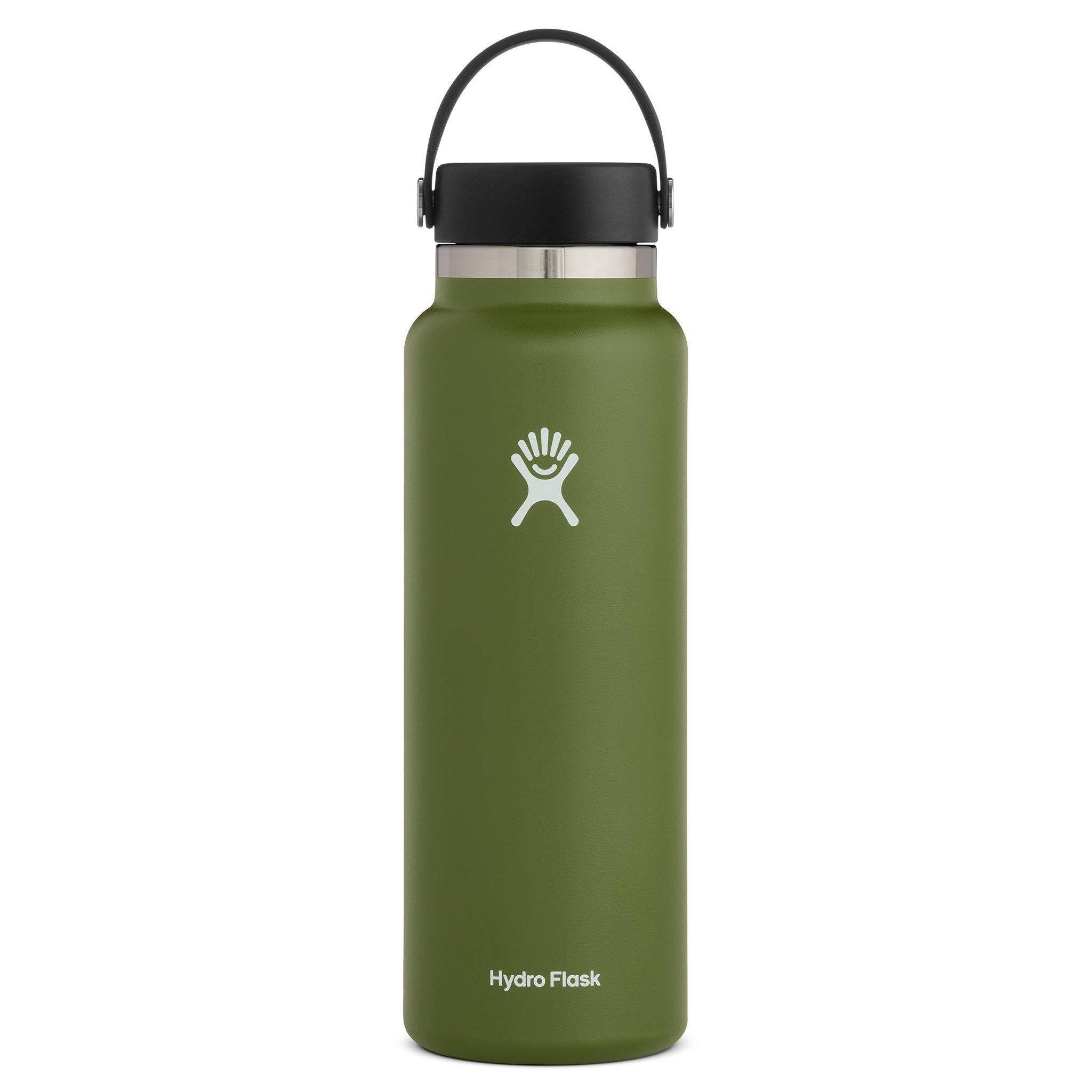 2 Authentic Hydro flask outlet 40 oz Wide Mouth Olive/ Laguna