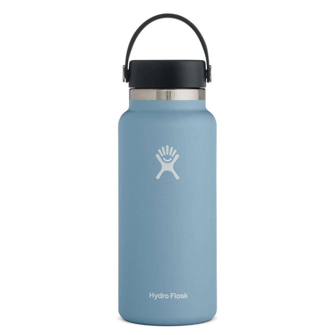 Hydro Flask Vacuum Insulated Stainless Steel Water Bottle Wide Mouth with  Straw Lid (Black, 32-Ounce)