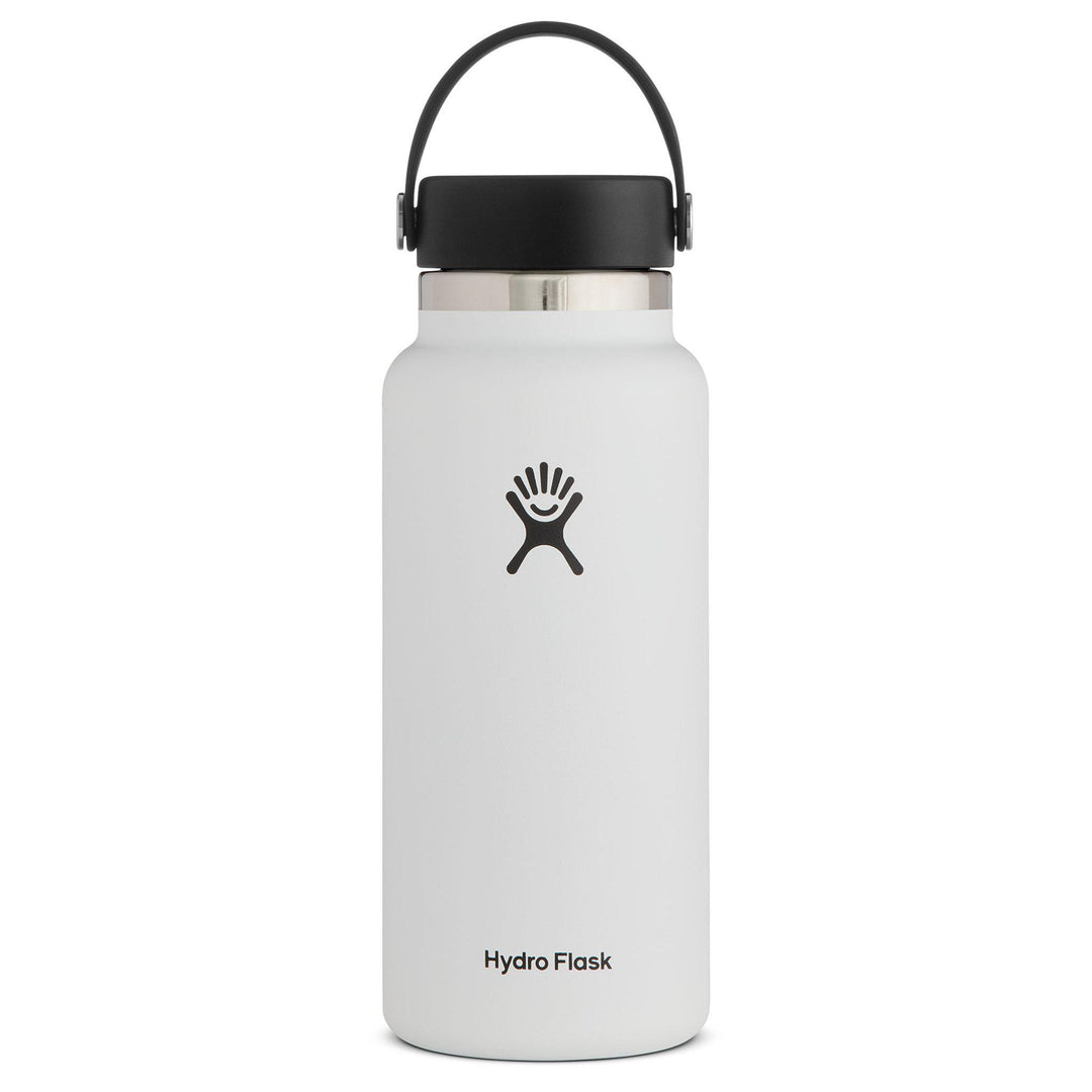 HYDRO FLASK 32 OZ WIDE MOUTH W/ STRAW LID WHITE WATER BOTTLE NEW IN BOX